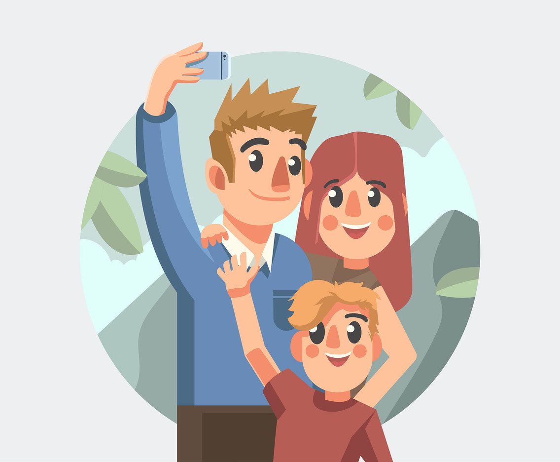 1136x936 Family Selfie Vector Vector Art Amp Graphics