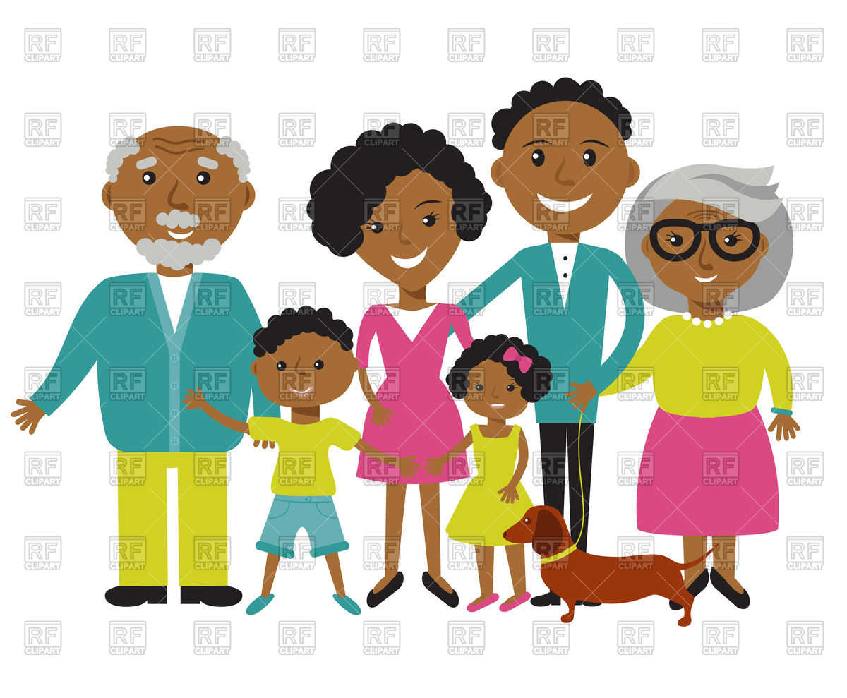 1200x989 Happy African American Family Vector Image Vector Artwork Of