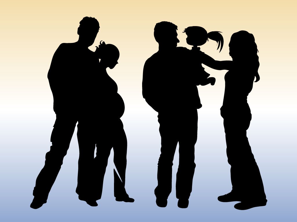 1024x765 Family Silhouette Vectors Vector Art Amp Graphics