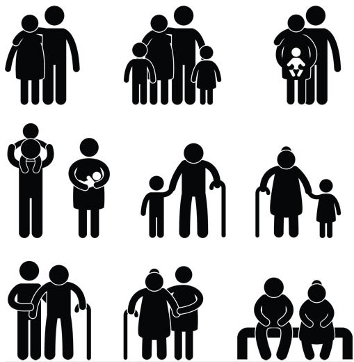 509x520 Family Silhouettes Icons Vector Ai Format Free Vector Download