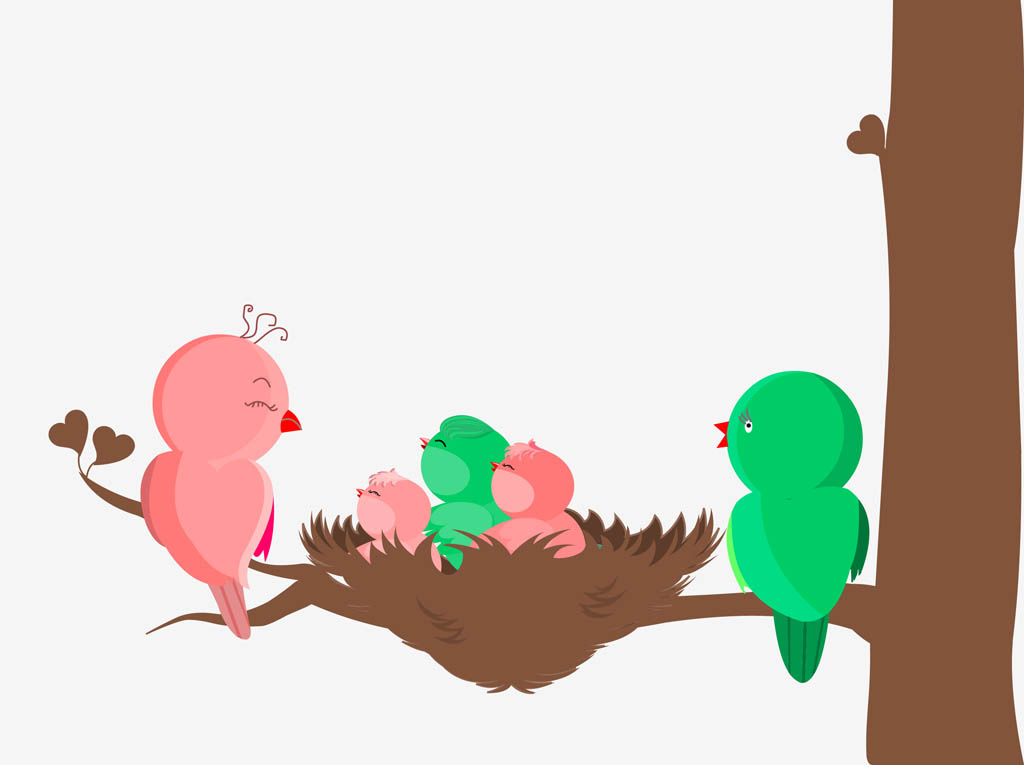 1024x765 Bird Family Vector Vector Art Amp Graphics