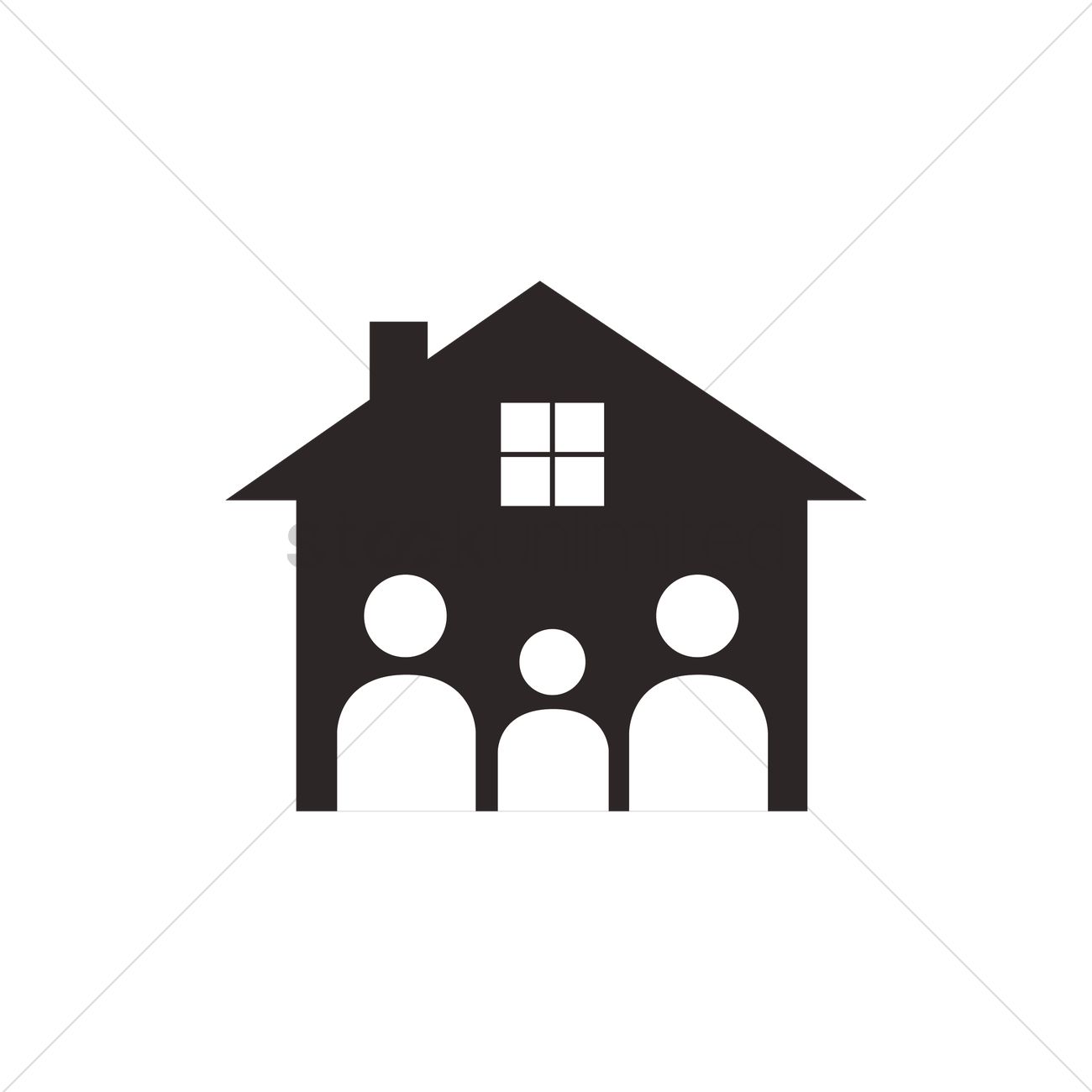 1300x1300 Family House Logo Vector Image