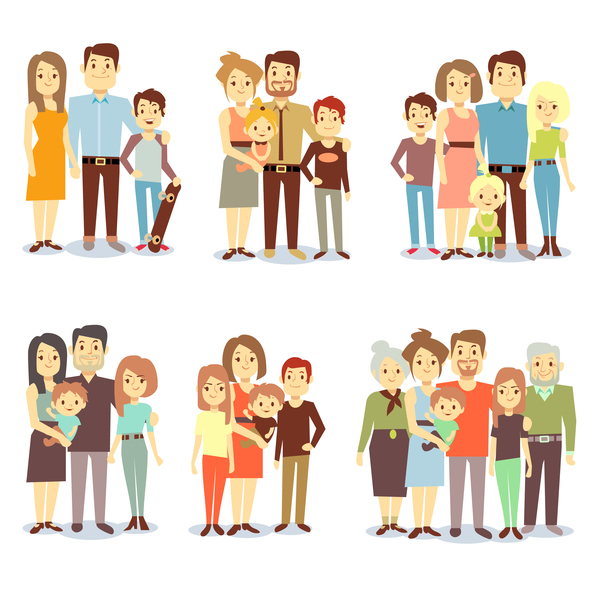 600x600 Happy Family Cartoon Illustration Vector 03 Free Download