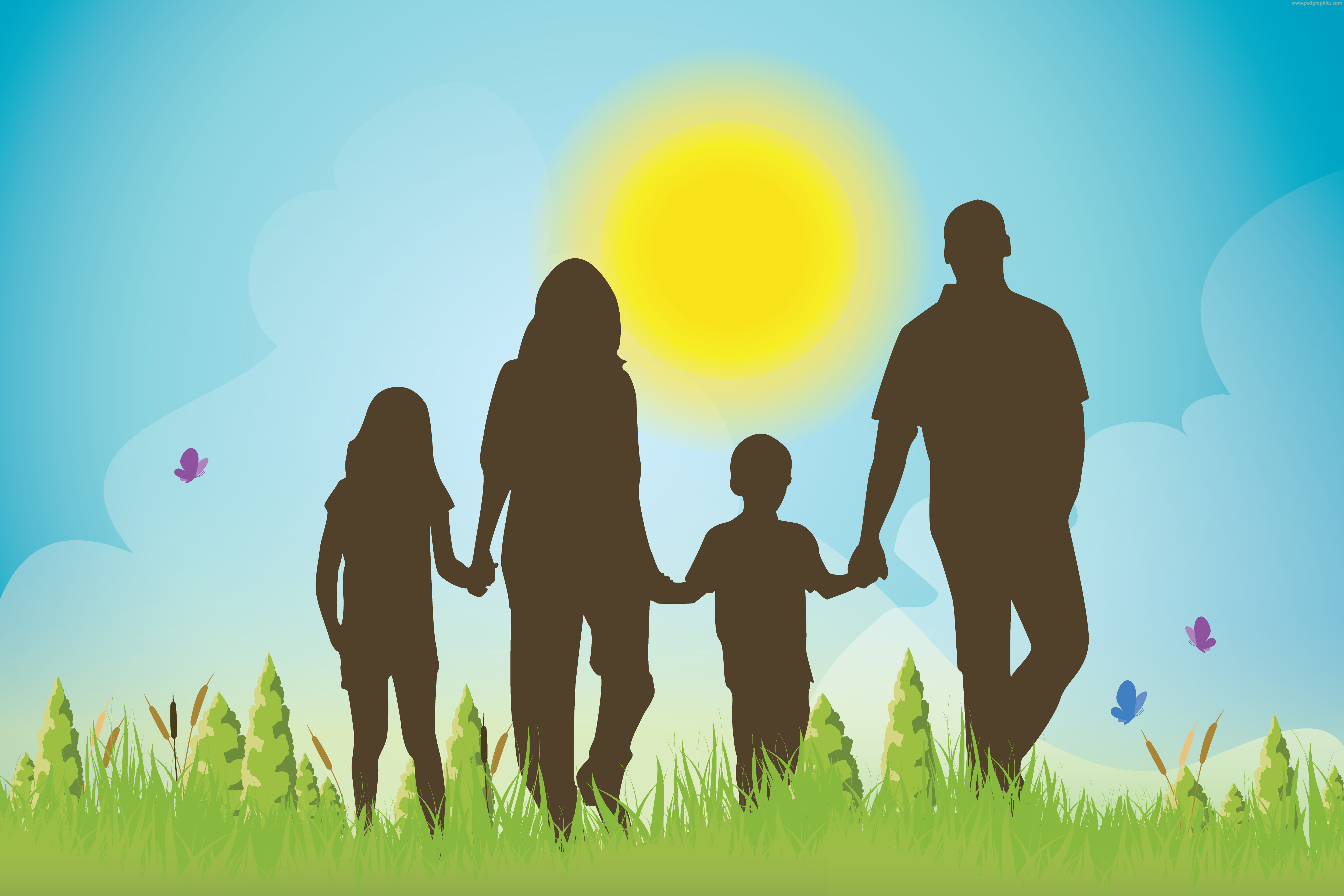 5000x3333 Family Silhouette Vector Psdgraphics