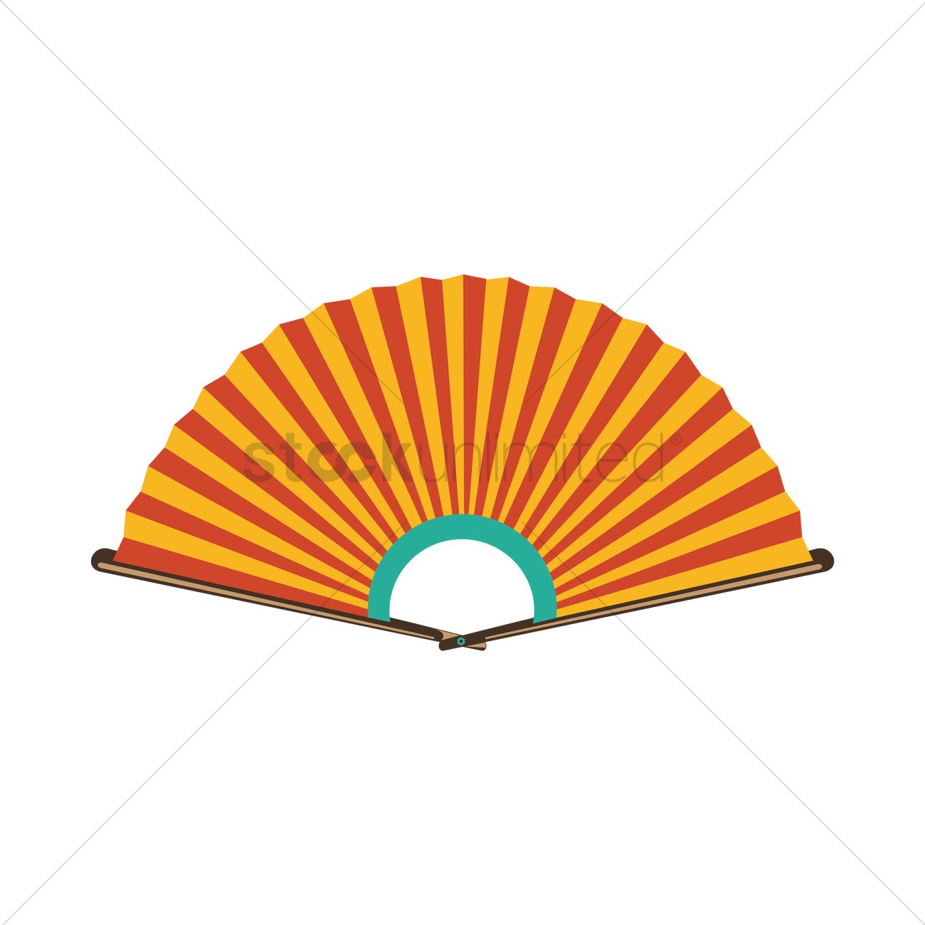1300x1300 Korean Traditional Paper Fan Vector Image