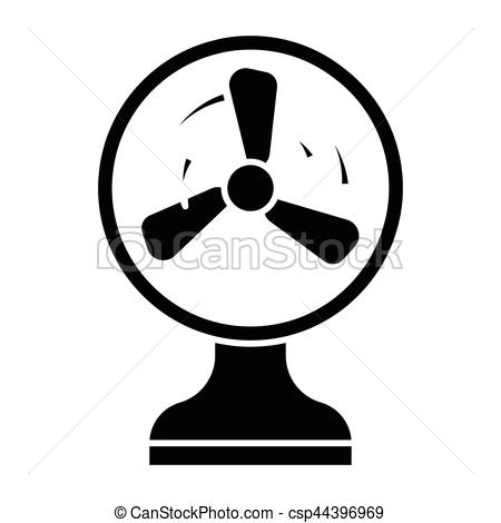 450x470 Simple Flat Black Electric Fan Icon Vector.