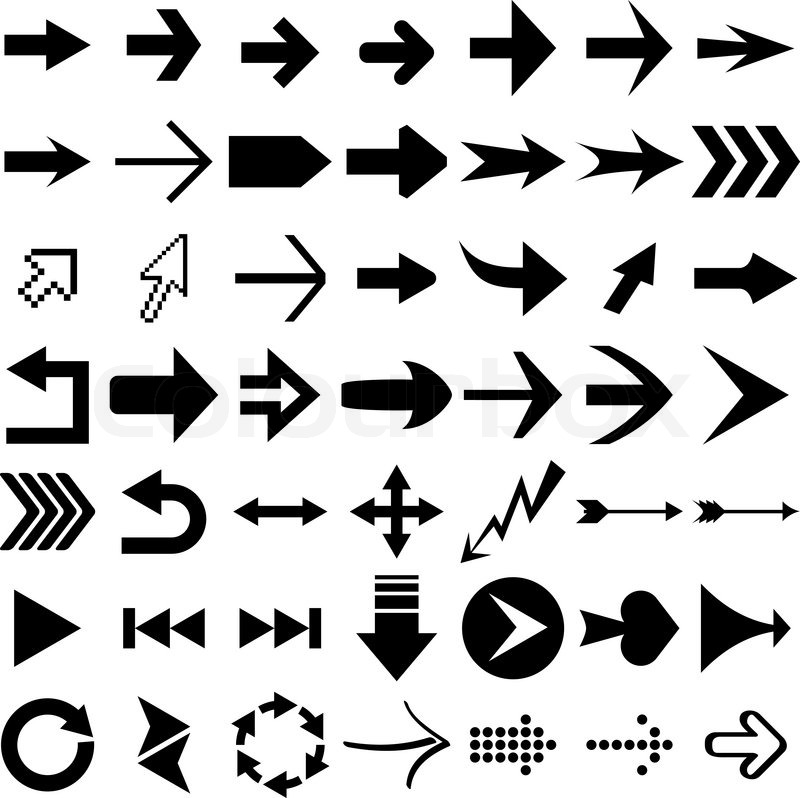 800x798 Vector Set Of Arrow Shapes Isolated On White. Stock Vector