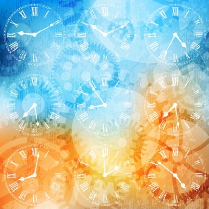 425x425 Fancy Silhouette Background Vector Clock Hands Vector Free