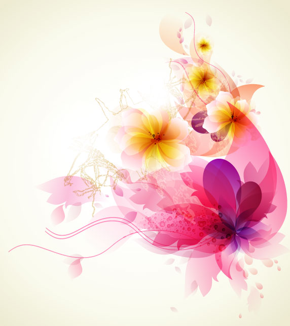 572x643 Brilliant Floral Colorful Background Vector 04 Free Download