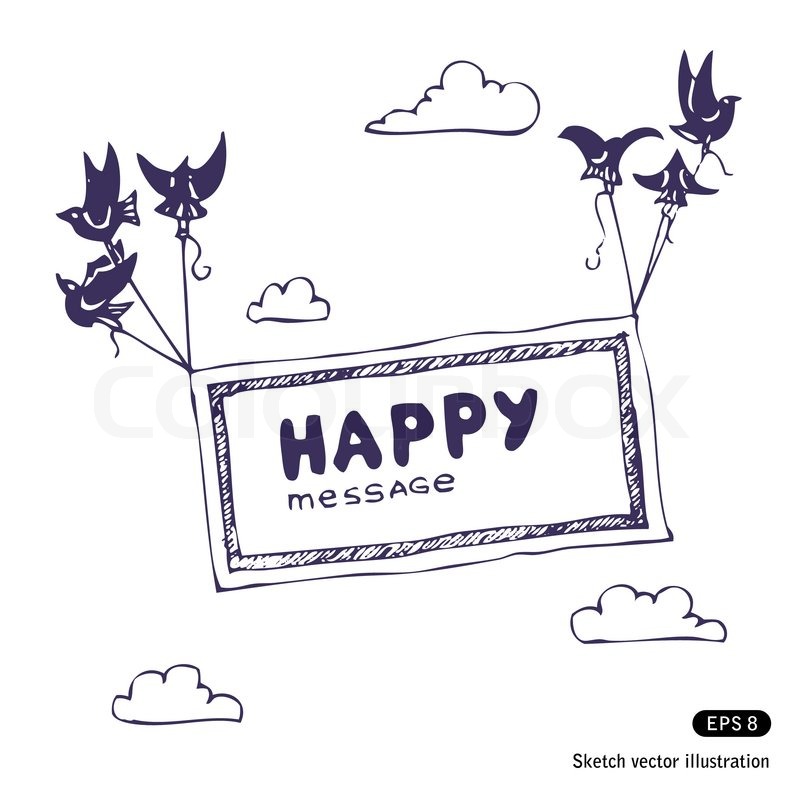 800x800 Banner With The Birds In The Sky Stock Vector Colourbox