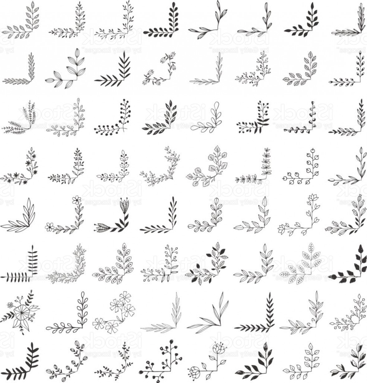 1178x1228 Filigree Corners Sketched Vector Illustration Fancy Borders Gm