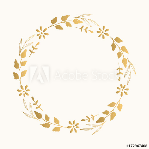 500x500 Gold Floral Fancy Frame. Vector. Isolated.