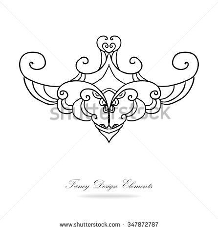 446x470 Design Elements Vector. Black And White Victorian Design With