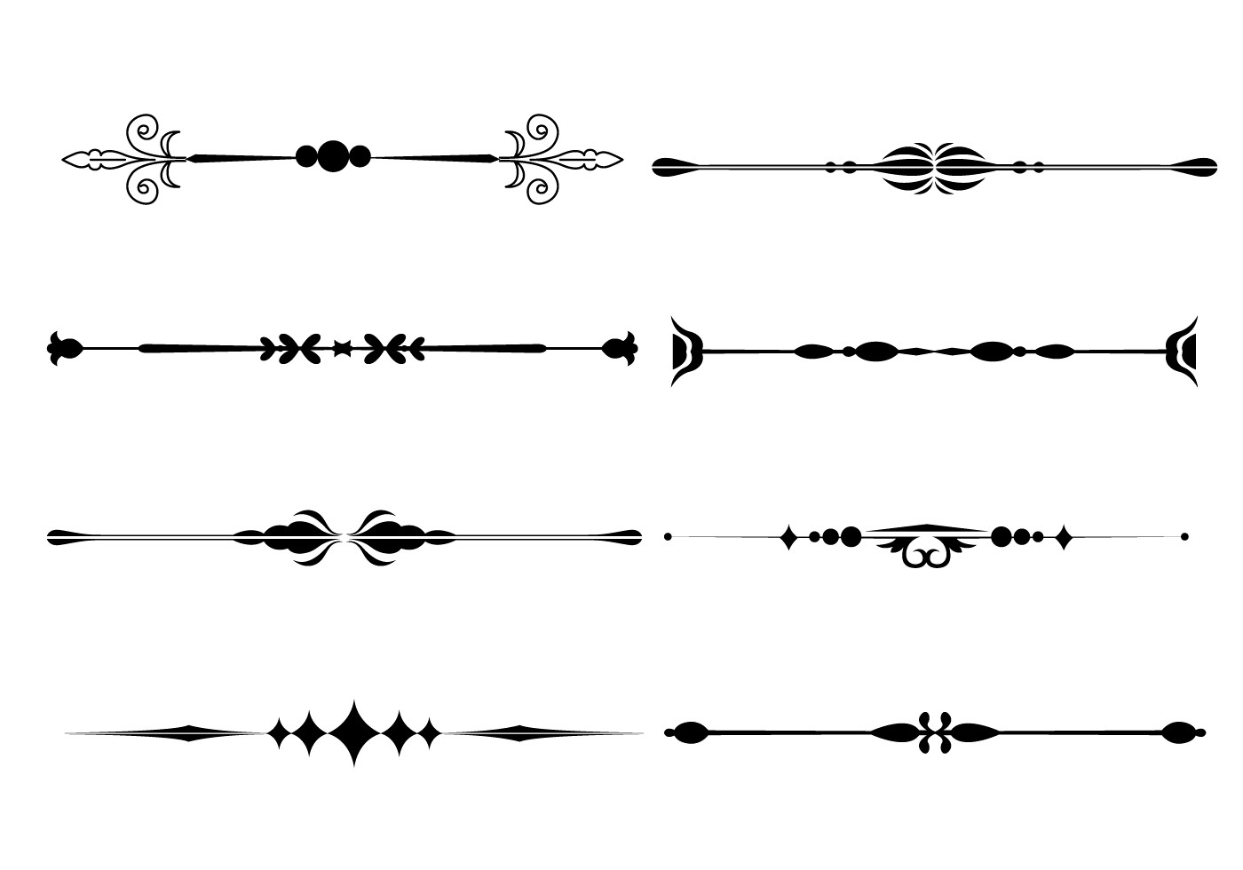 1400x980 Fancy Line Ornament Vectors 13 Lines