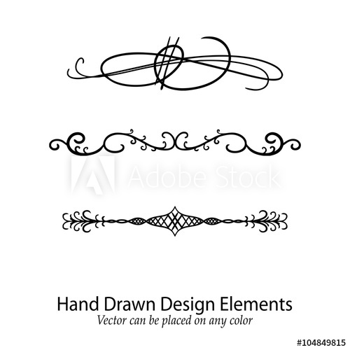 500x500 Abstract Vector Design Elements, Set Of Beautiful Fancy Curls And