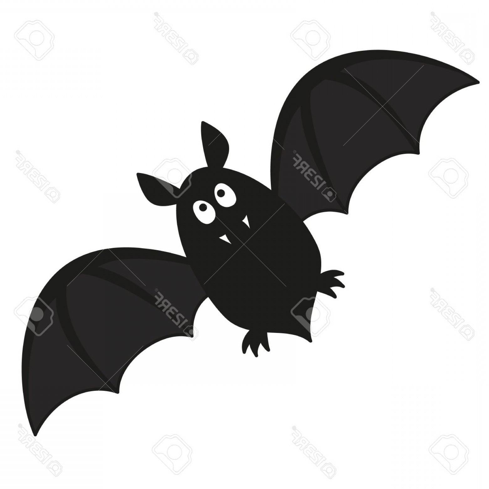 1560x1560 Photostock Vector Cute Flying Bat With Fangs Vector Illustration