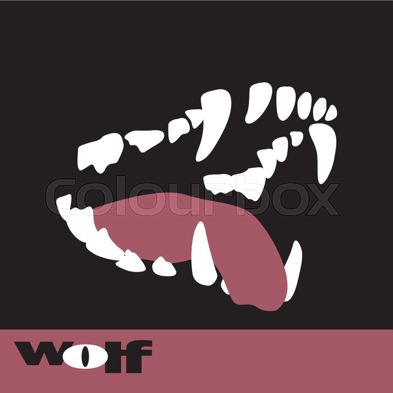 800x800 Wolf Fangs Teeth Vector Illustration Style Flat Stock Vector