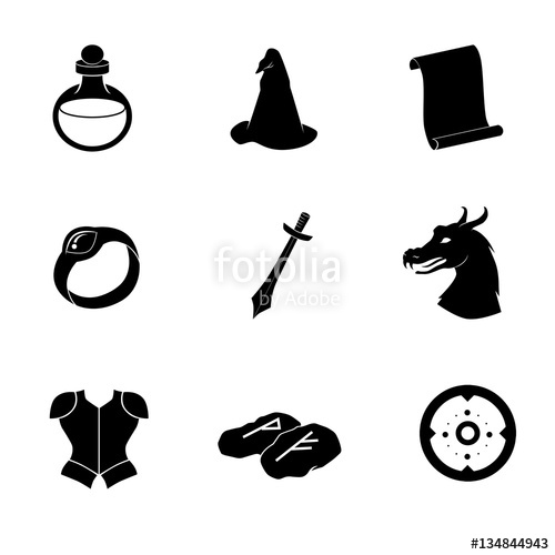 500x500 Fantasy Vector Icon Set. Stock Image And Royalty Free Vector