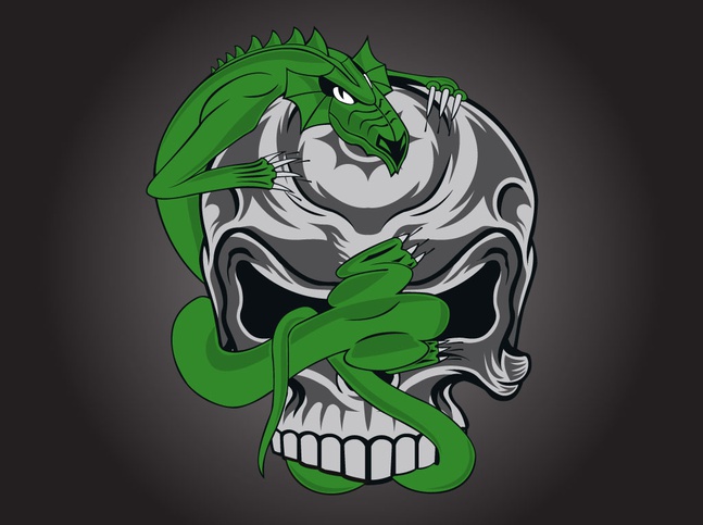 647x483 Skull Dragon Fantasy Vector Graphic Vector Free Download