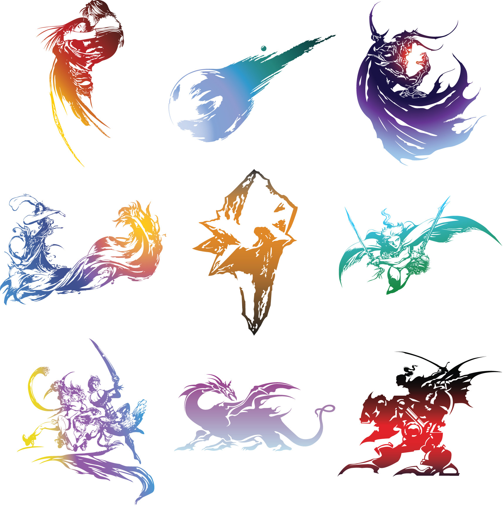 1714x1724 Some Vector Images I Did Of Various Final Fantasy Logos