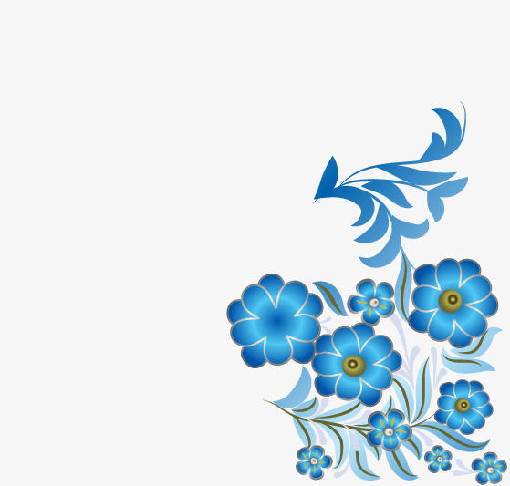 559x533 Blue Flowers Background, Blue Vector, High Light Effect, Romantic