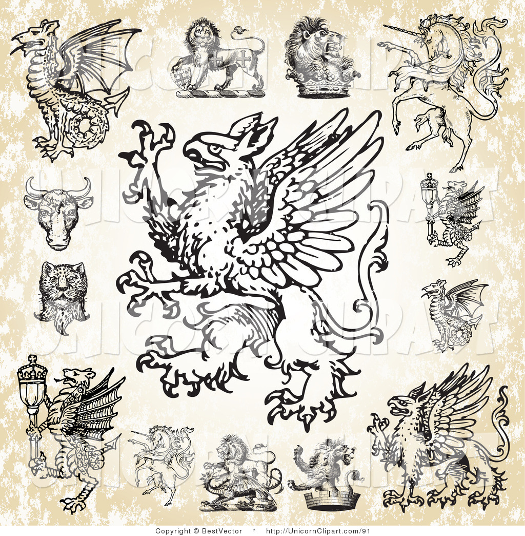 1024x1044 Fantasy Vector Clip Art Of Gothic Unicorns And Creatures By