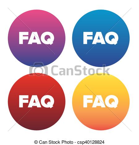 450x470 Faq Sign Icon, Vector Illustration.