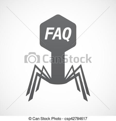 450x470 Isolated Virus With The Text Faq. Illustration Of An Isolated