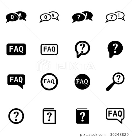 450x468 Vector Black Faq Icon Set