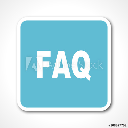 500x500 Blue Flat Design Faq Vector Icon
