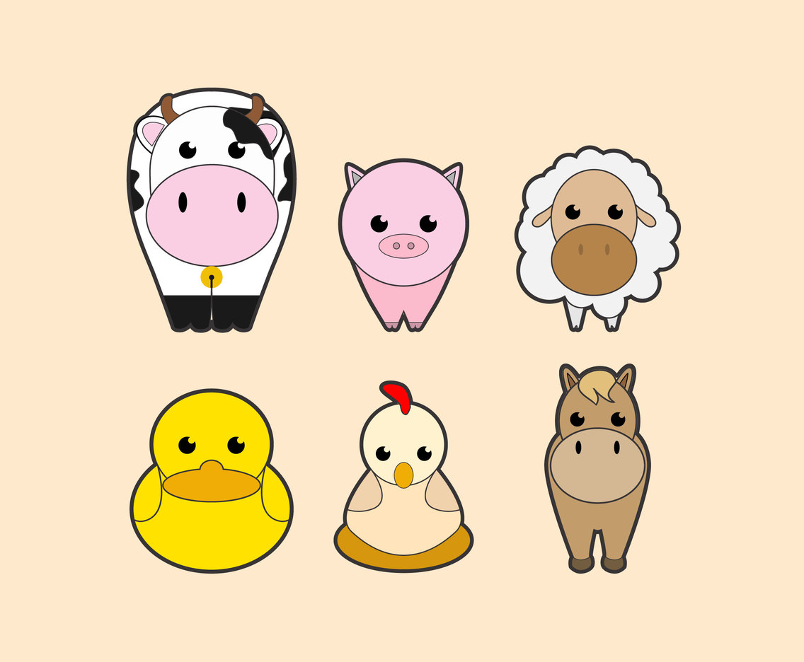 1136x936 Cute Farm Animals Vector Vector Art Amp Graphics