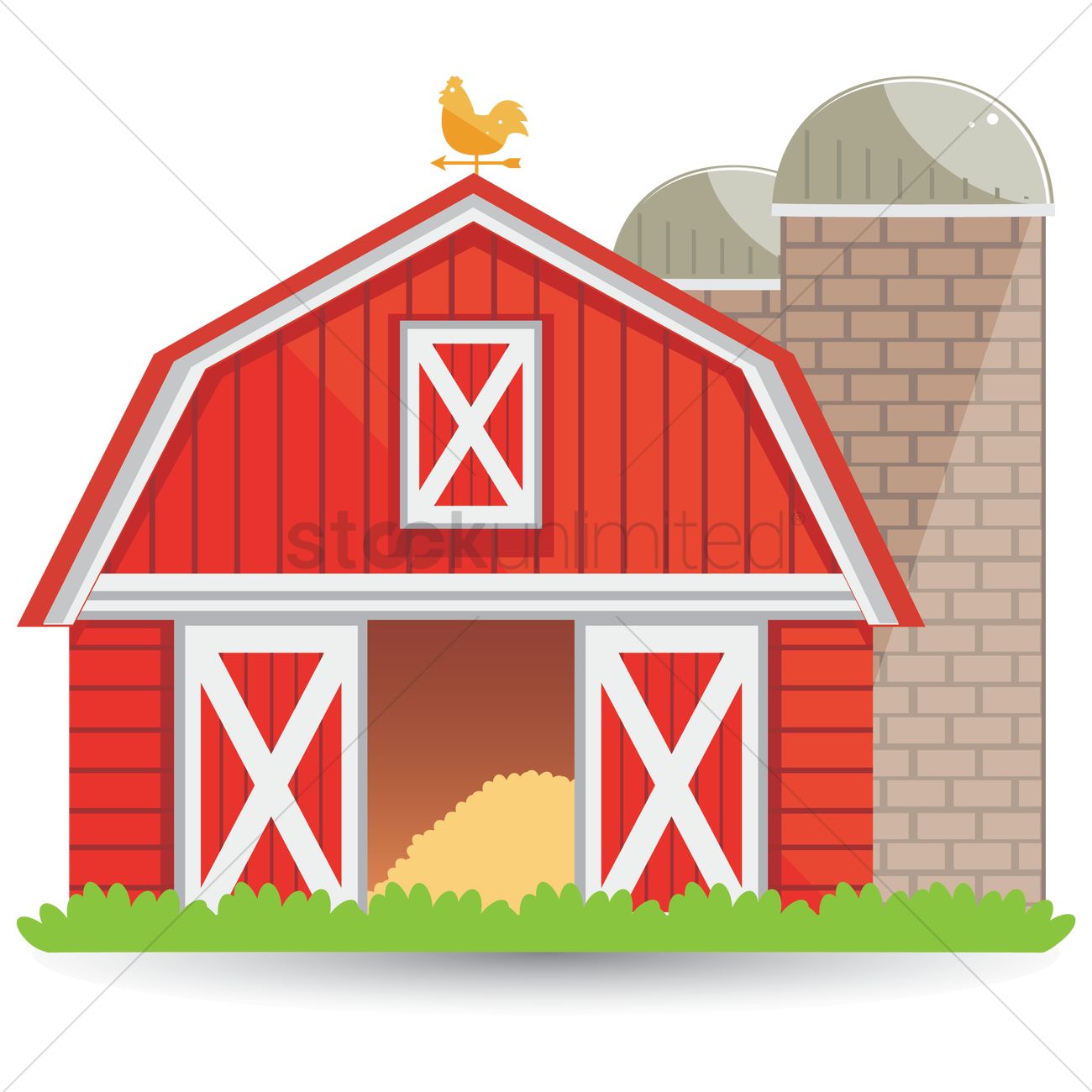 1300x1300 Farm House Vector Image