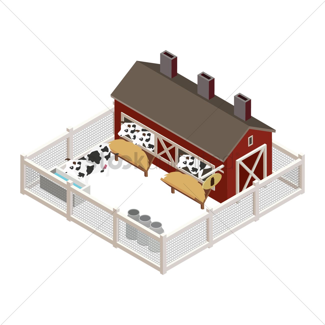 1300x1300 Farm House Vector Image