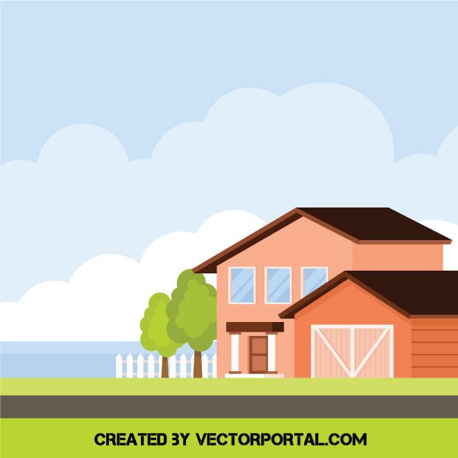 660x660 Farm House Vector Image