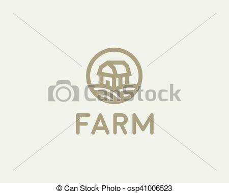 450x380 Farm House Vector Logotype. Natural Organic Products Logo Symbol