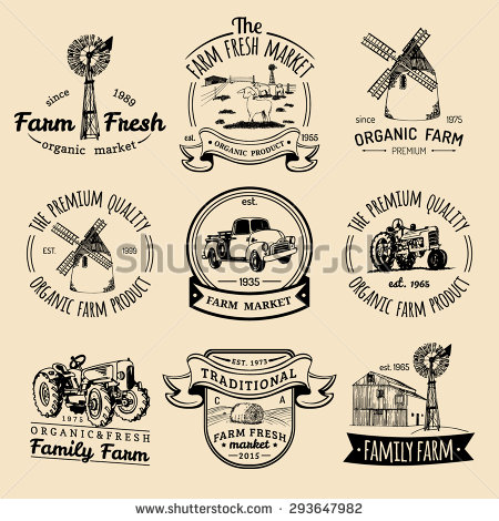 450x470 Vector Retro Set Of Farm Fresh Logotypes Vintage Farm Logo Free