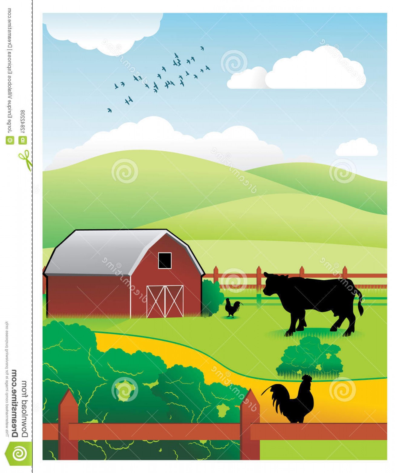 1312x1560 Farm Vector Illustration Shopatcloth