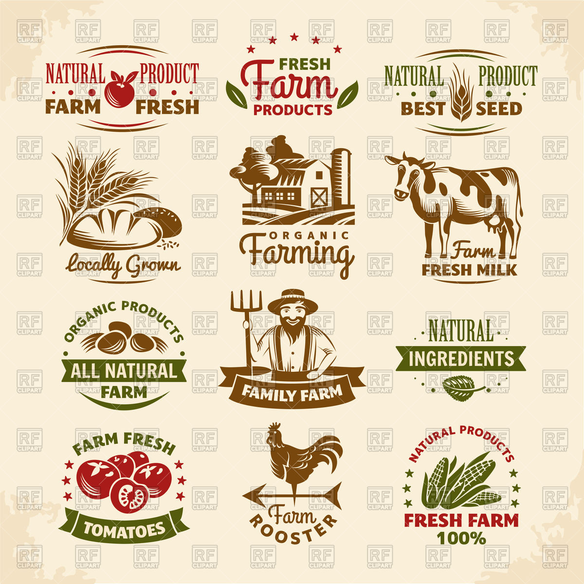 1200x1200 Vintage Farm Labels Design Vector Image Vector Artwork Of