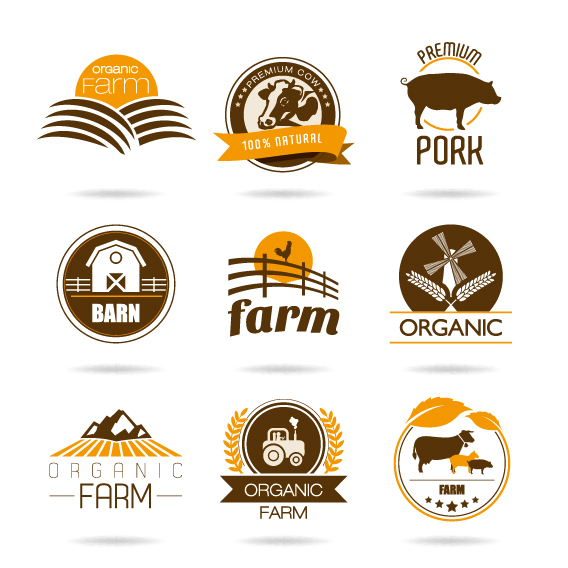 568x568 Farm Logo Cattle With View Mountain Design Vector Stock Complete