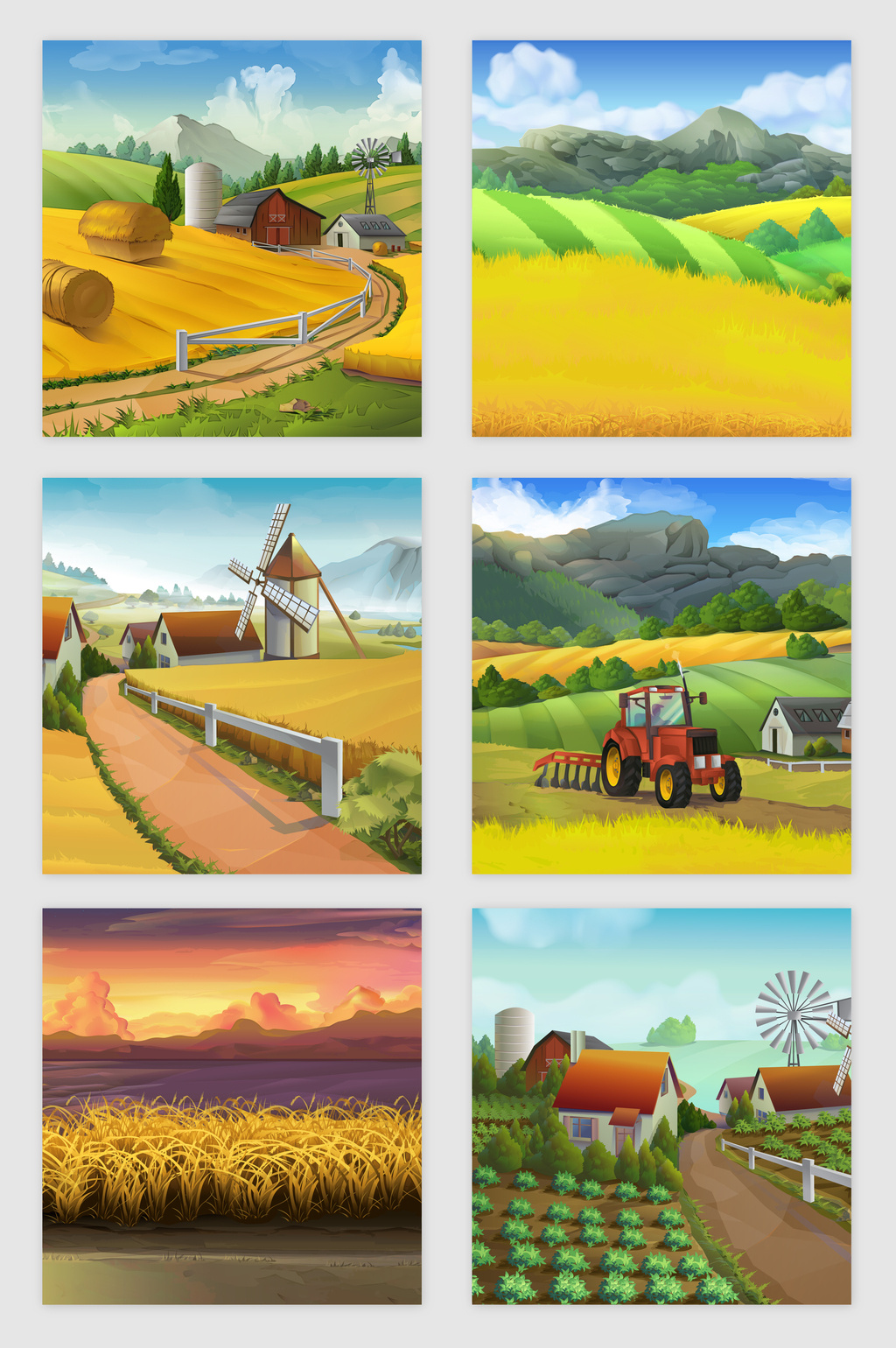 1024x1540 Golden Pastoral Farm Vector Material Free Download Pikbest