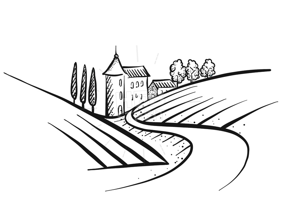 900x675 Hand Drawn Vector Farmland Sketch Hebstreits