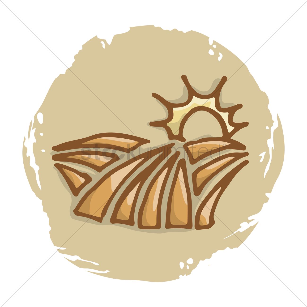 1300x1300 Sun And Farmland Vector Image