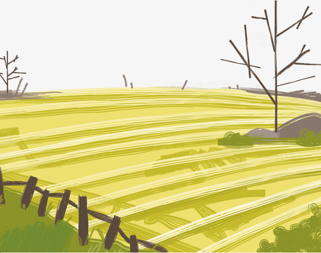 650x513 Vector Hand Painted Illustrations Of Agricultural Land, Farmland