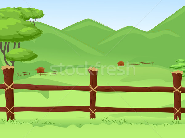 600x449 Wooden Fence Farmland Vector Illustration Lenm ( 6803140