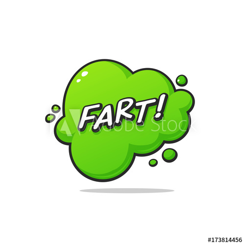 500x500 Green Cloud With Word Fart Text Vector Illustration