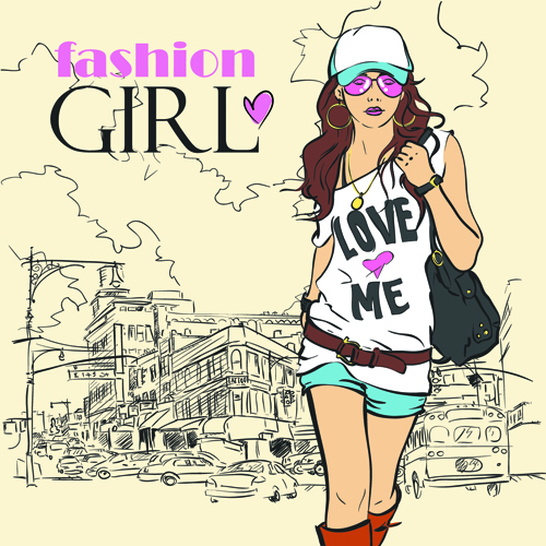 500x500 Set Of Different Fashion Girl Vector 03 Free Vector Downloads