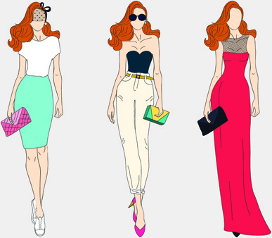 387x338 Vector Fashion Models Free Vector Download (5,131 Free Vector) For