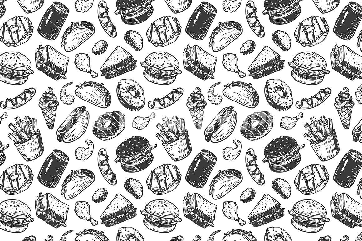 1160x772 Fast Food. Vector Illustrations By Olga Olmix