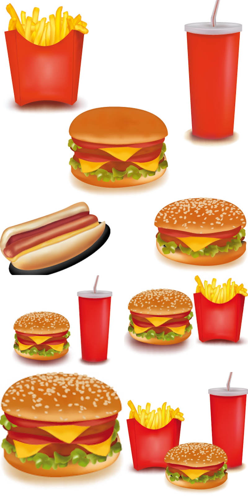 800x1600 Fast Food Vector Set Vector Graphics Blog
