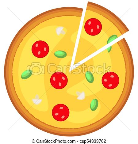 450x470 Colorful Pizza Slice Fast Food Icon Poster. Junk Food Vector